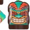 8 Count Tiki Mask Shaped Paper Dessert Plates 7x8 Inch Disposable Party Tableware for Luau Tropical Party